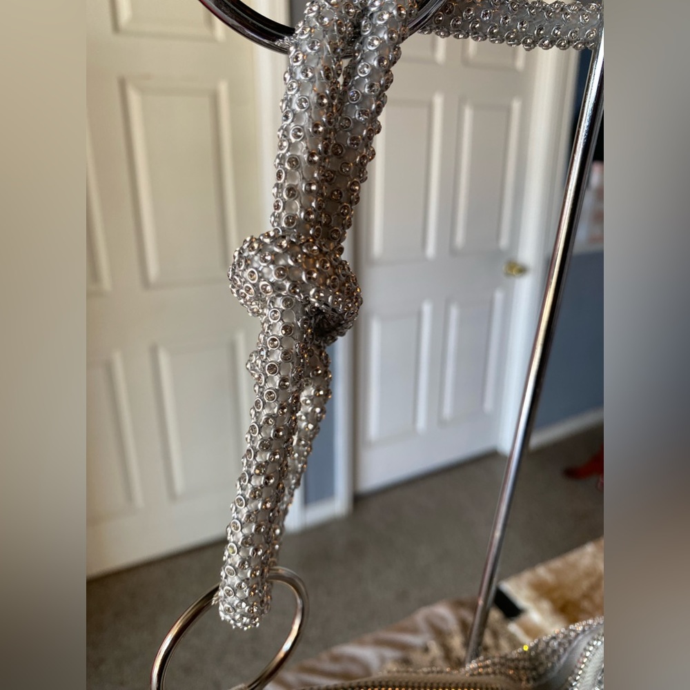 Dani Silver Rhinestone Mini Shoulder Bag - Picture 11 of 14
